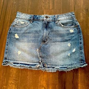 Distressed Jean Skirt | Rewash